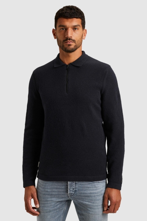 Cast Iron blauwe heren trui | Model vooraanzicht