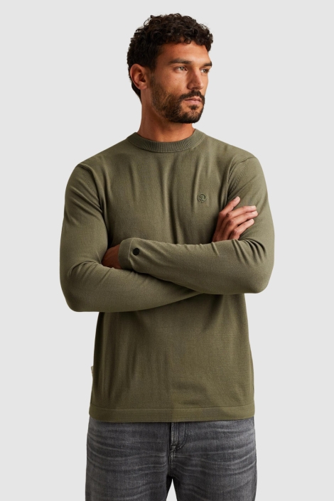 Cast Iron groene heren trui | Model achteraanzicht