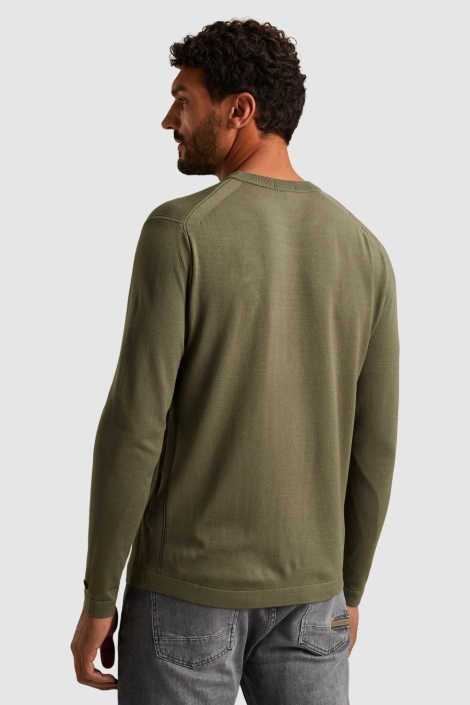 Cast Iron groene heren trui | Model achteraanzicht