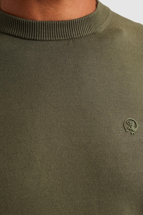 Cast Iron groene heren trui | Close up