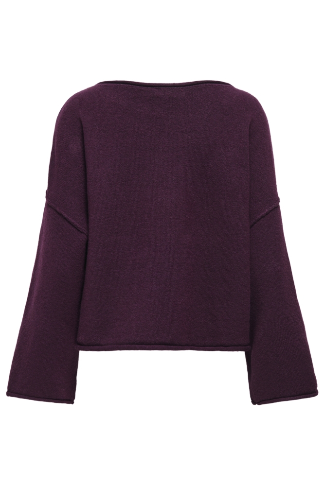 Jacqueline de Yong bordeaux dames trui | Achteraanzicht