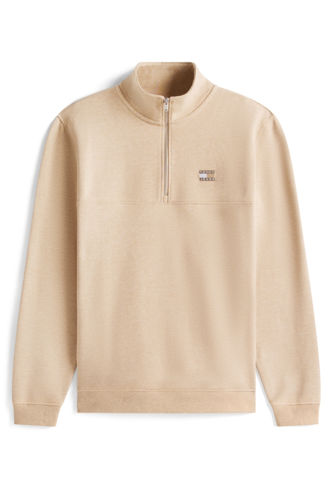 Tommy Jeans zand heren sweater | Vooraanzicht