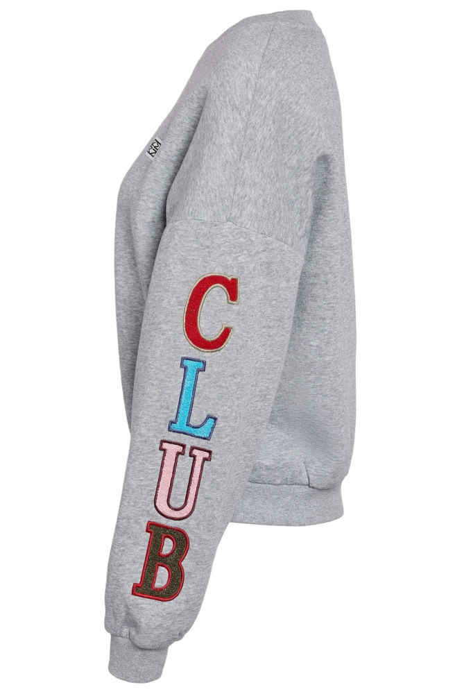 Noisy may grijze dames sweater | Zijaanzicht