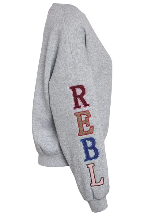 Noisy may grijze dames sweater | Zijaanzicht