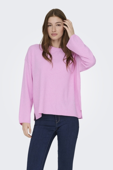 Only ONLLOYAL AMALIO LS O-NECK KNT NOOS 15368958 Super Pink/Melange