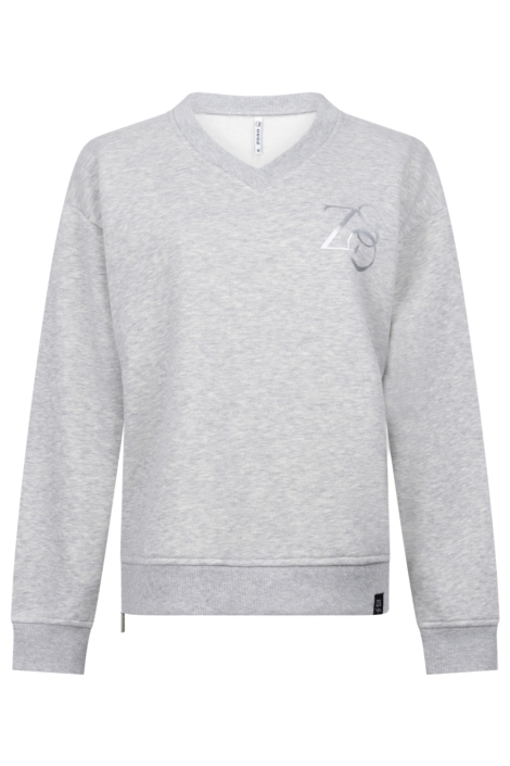 Zoso grijze dames sweater | Vooraanzicht