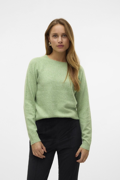 Vero Moda groene dames trui | Model vooraanzicht