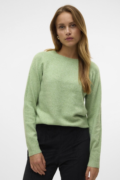 Vero Moda groene dames trui | Model vooraanzicht