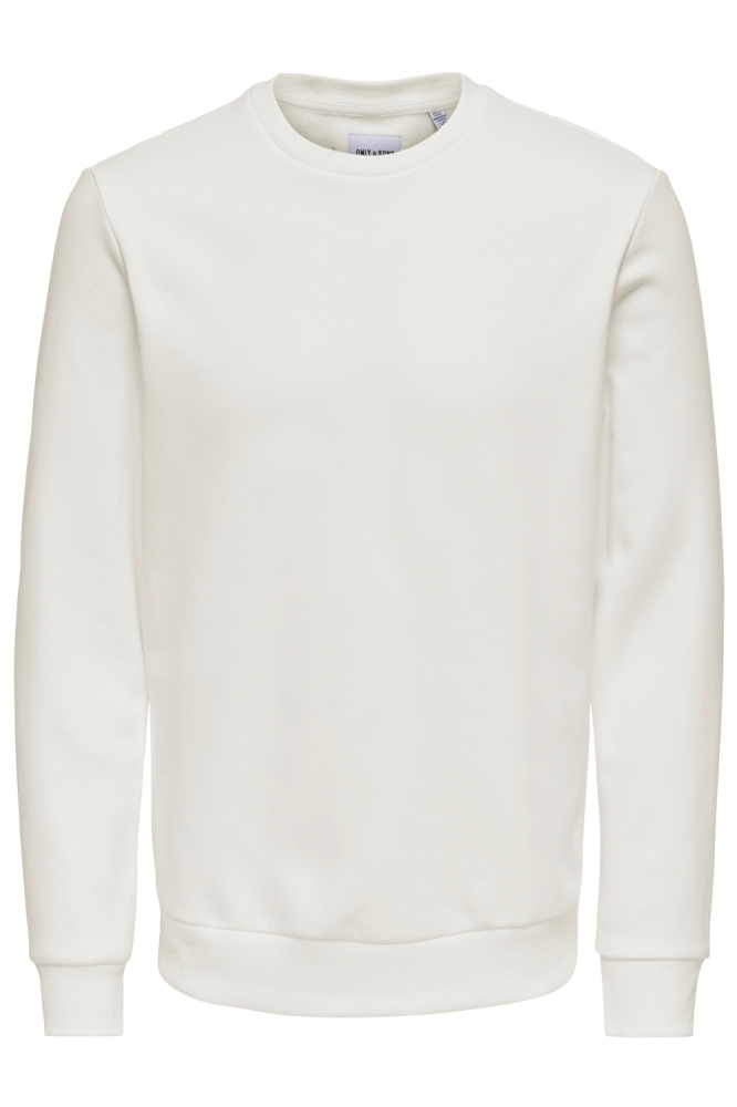 Only & Sons witte heren sweater | Vooraanzicht