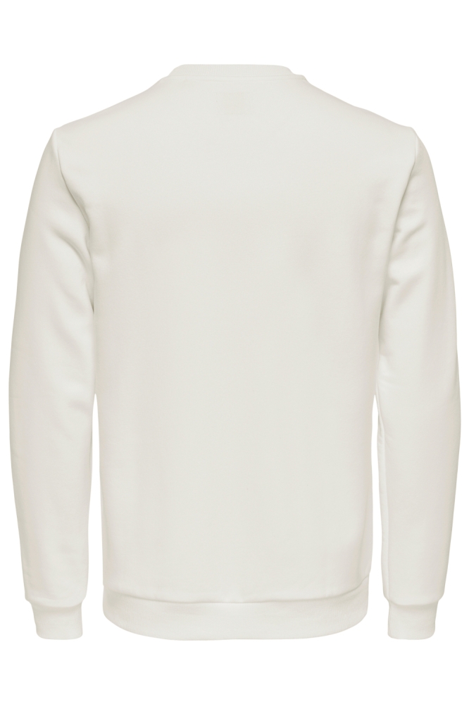 Only & Sons witte heren sweater | Achteraanzicht