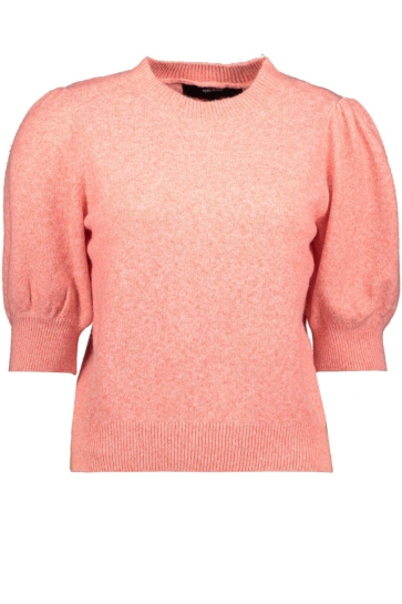 Vero Moda VMDOFFY 2/4 O-NECK PULLOVER GA NOOS 10278313 CORAL PARADISE/WHITE MEL