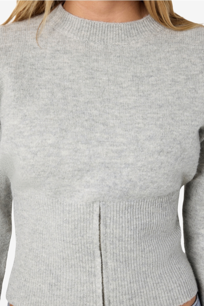 Noisy may grijze dames trui | Close up