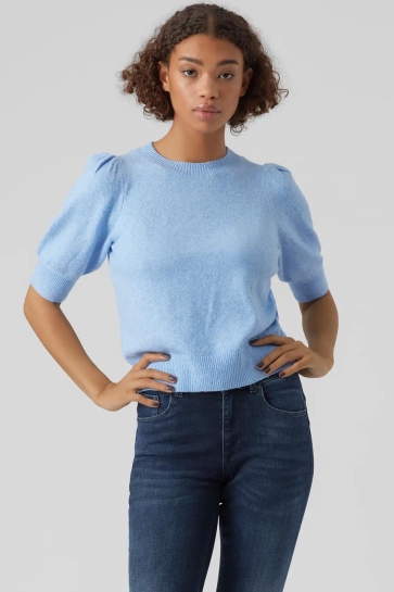 Vero Moda Trui VMDOFFY 2/4 O-NECK PULLOVER GA NOOS 10278313 CASHMERE BLUE/MELANGE