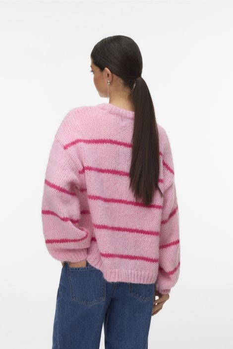 Vero Moda roze dames trui | Model achteraanzicht