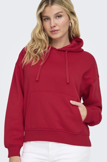 Only ONLBEST L/S HOOD SWT NOOS 15338730 TRUE RED