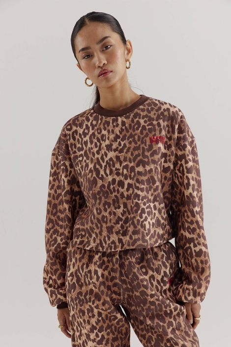 Harper & Yve camel dames sweater | Model vooraanzicht