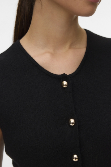 Vero Moda zwarte dames gilet | Close up