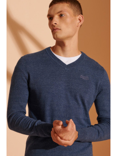 orange label vee neck m6110035a superdry trui classic indigo Superdry Truien Heren | Sans online.nl