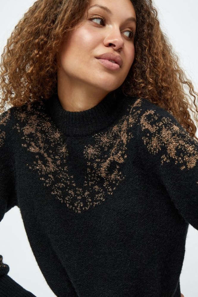 LEIKA KNIT PULLOVER MI5056  100 BLACK