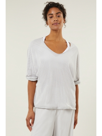 10 Days Trui THIN SWEATER WAFFLE 20 809 3201 1010 STONE
