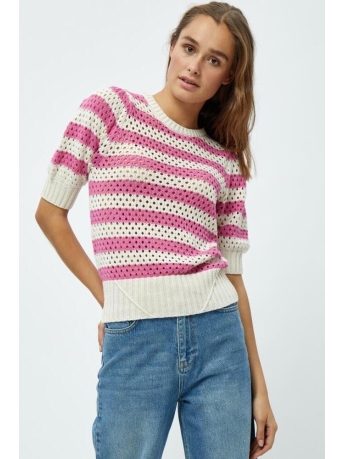 Minus Trui GEORGINA KNIT T SHIRT MI5250 7211S SUPER PINK STRIPED