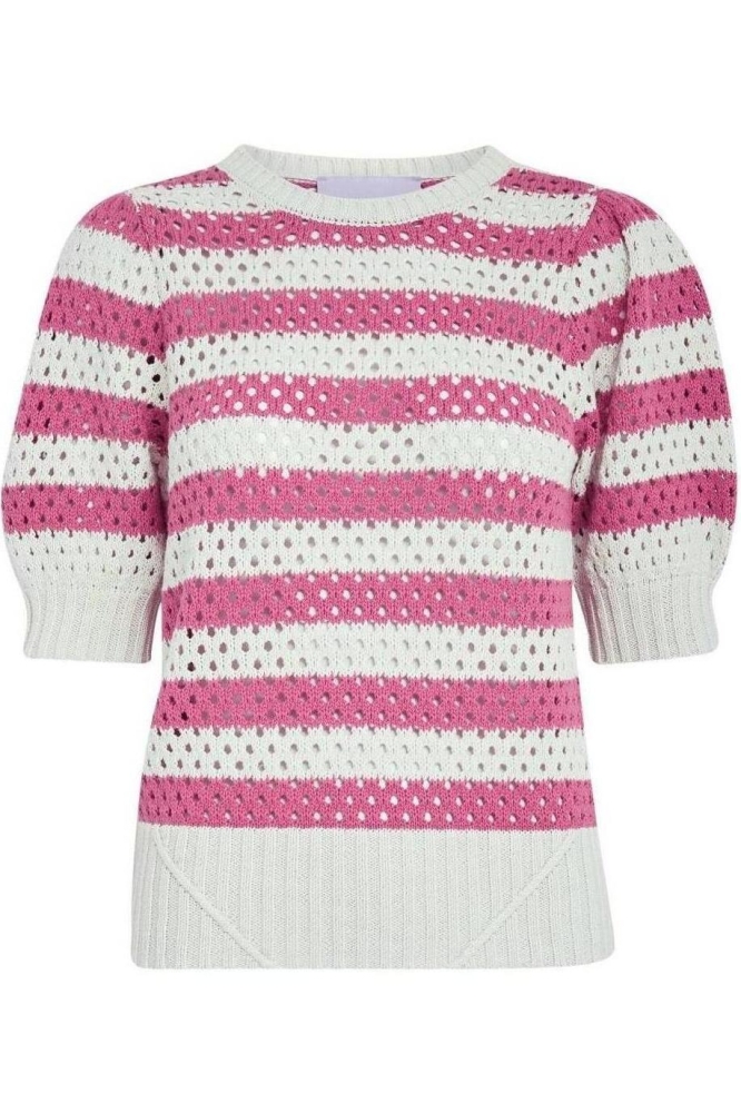 GEORGINA KNIT T SHIRT MI5250 7211S SUPER PINK STRIPED
