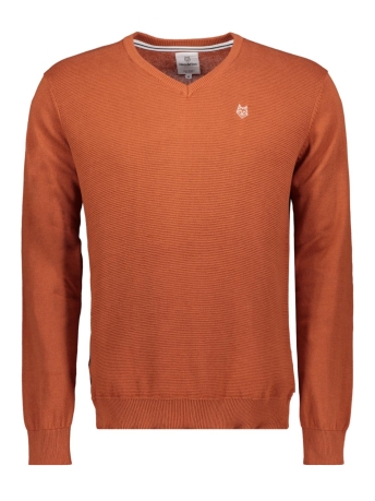 Haze & Finn Trui KNIT V STRUCTURE MC19 0240  BAKED CLAY