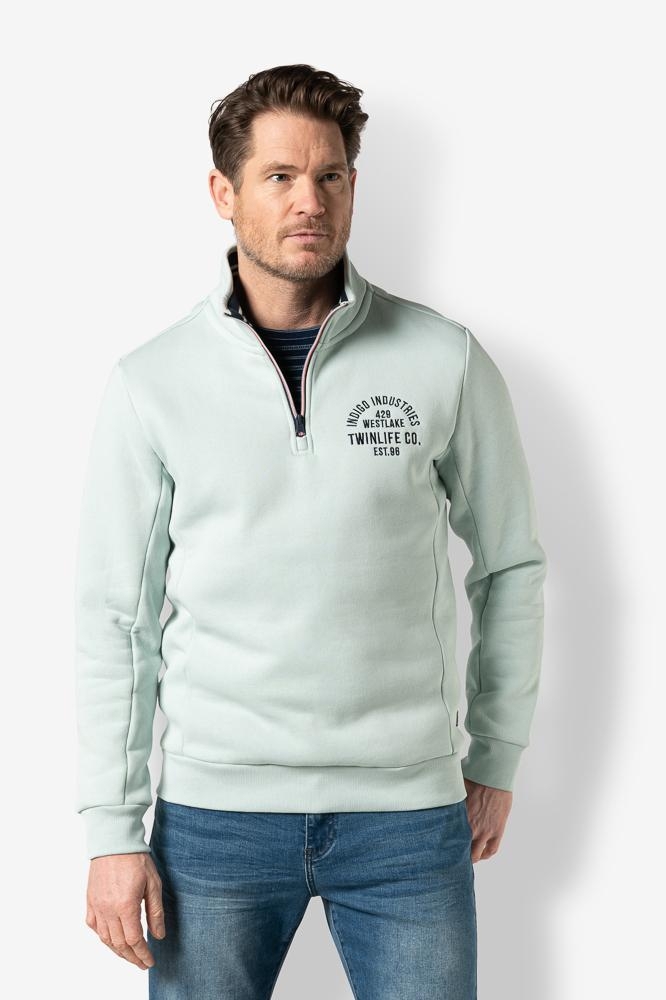 MEN SWEAT HALF ZIP TW32303 508 STERLING BLUE