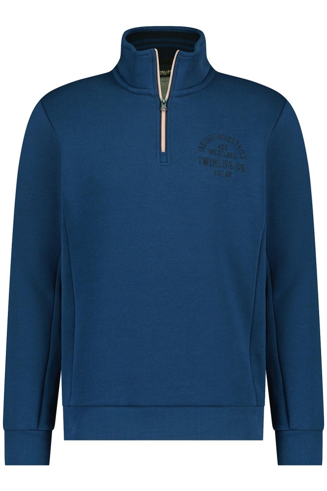 MEN SWEAT HALF ZIP TW32303 516 NAVY PEONY