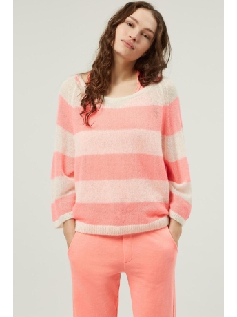 10 Days Trui SWEATER KNIT STRIPE 20 606 3202 1223 Fluor Coral