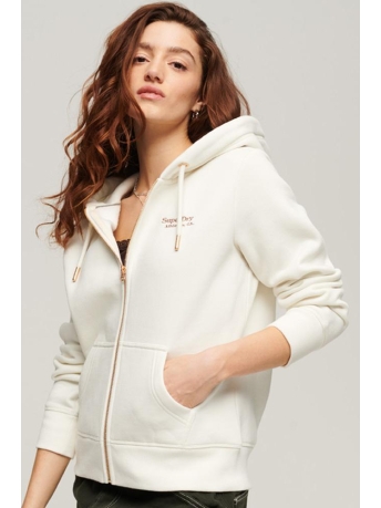 Superdry Vest ESSENTIAL LOGO ZIP HOODIE W2012047A OFF WHITE