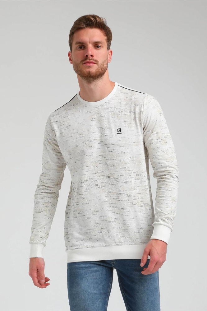 SWEATER MET GEOMETRISCHE PRINT 773771 102 ecru