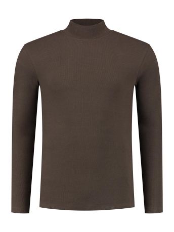 Purewhite T-shirt LONG SLEEVE T SHIRT WITH RIB 23030111 49 BROWN