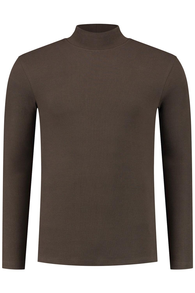 LONG SLEEVE T SHIRT WITH RIB 23030111 49 BROWN