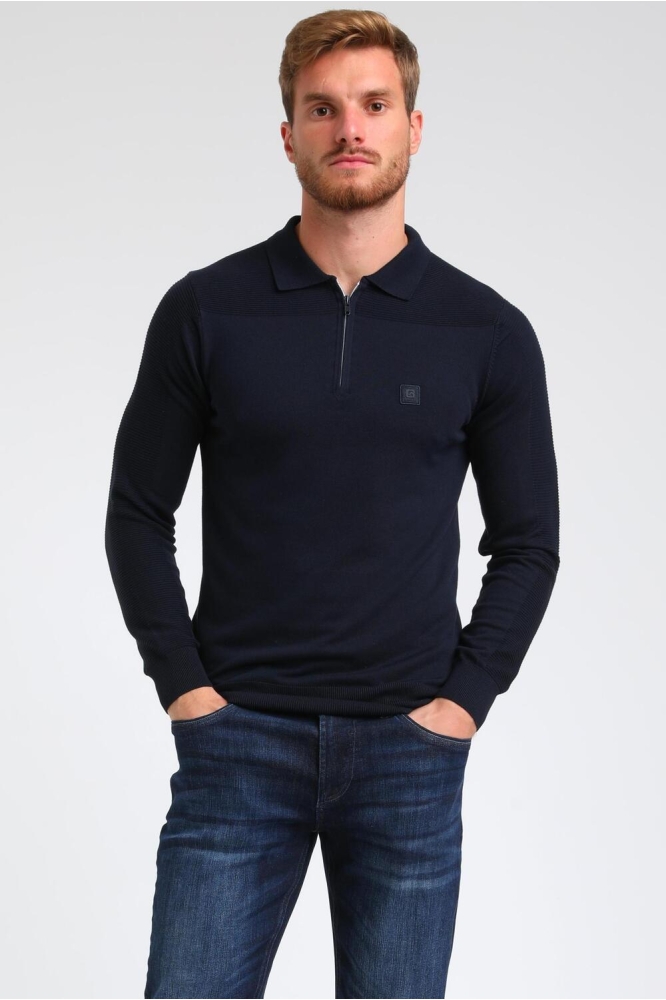 LONGSLEEVE POLO MET RITS  233723 301 NAVY