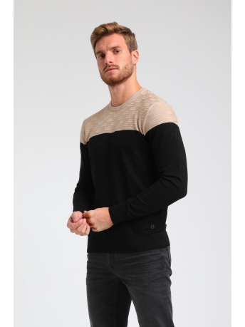 Gabbiano Trui TRUI MET CONTRASTERENDE KLEUREN 613770 201 black