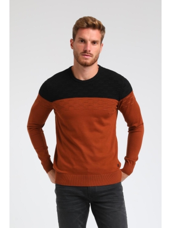 Gabbiano Trui TRUI MET CONTRASTERENDE KLEUREN 613770 450 rust