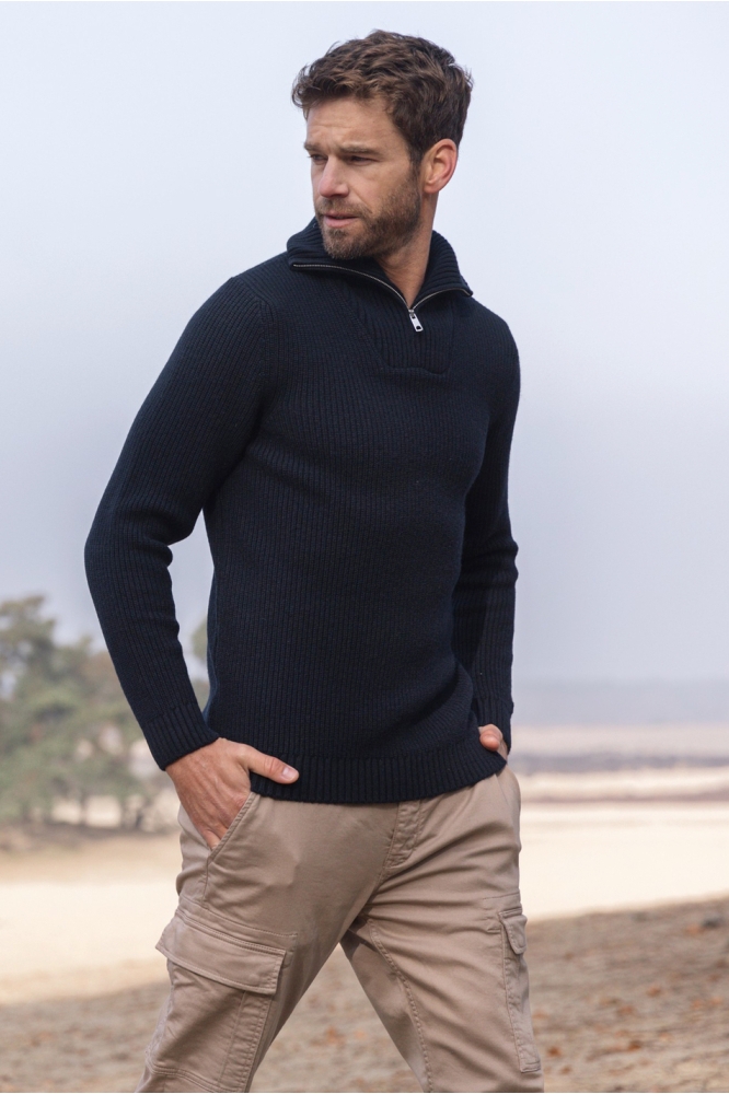 TRUI MET HOGE SCHIPPERSKRAAG 613782 Navy