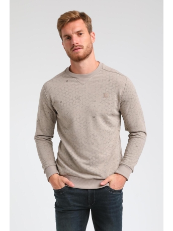 Gabbiano Trui SWEATER MET TONALE PRINT 773782 1101 soft taupe