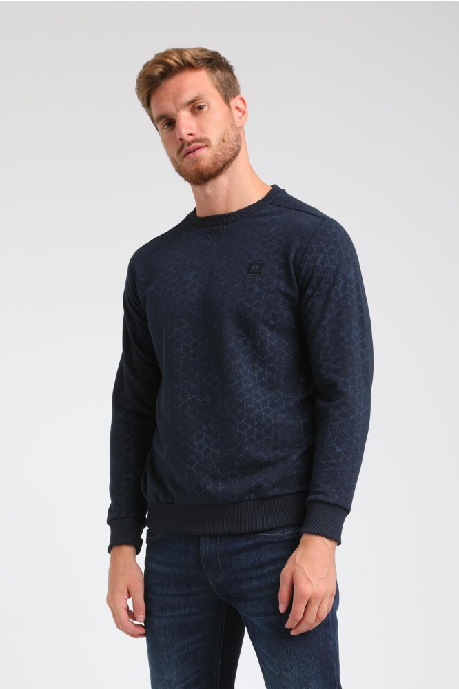 SWEATER MET TONALE PRINT 773782 301 navy