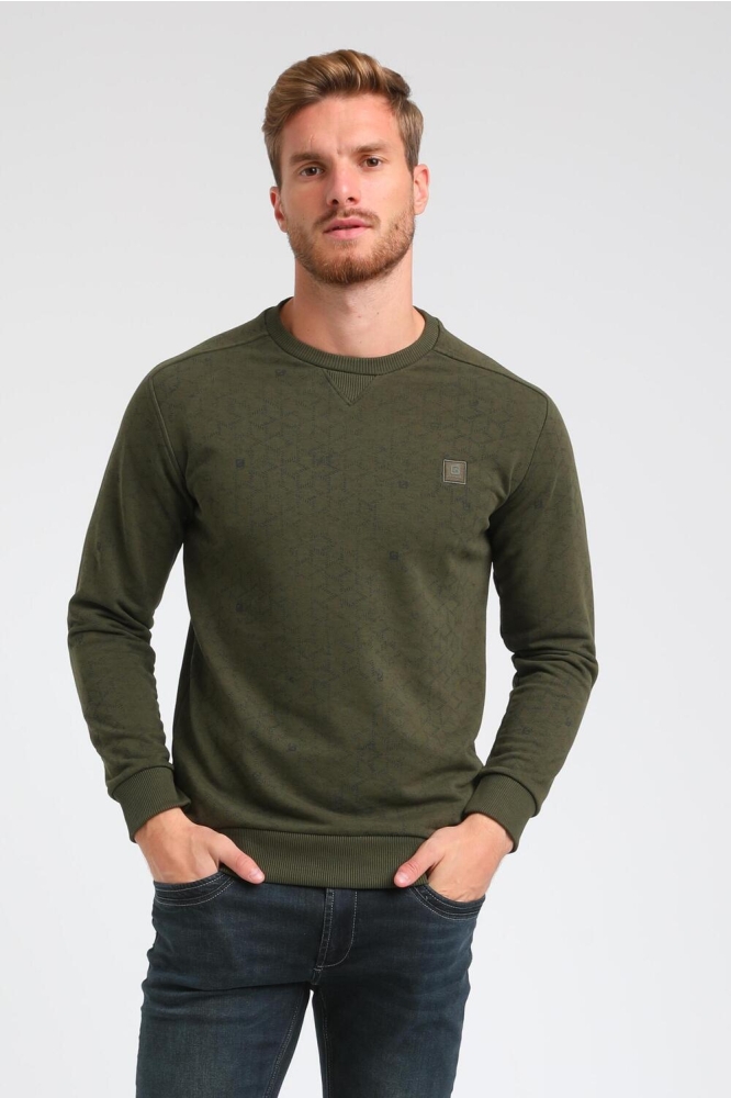 SWEATER MET TONALE PRINT 773782 502 Army