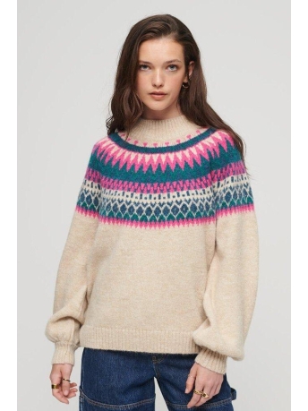 Superdry Trui SLOUCHY PATTERN KNIT W6110508A 6OU ECRU FAIRISLE