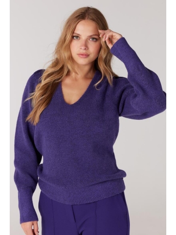 Juffrouw Jansen Trui KNIT V NECK LONG SLEEVES BRENDA W23 K190 000200 PURPLE