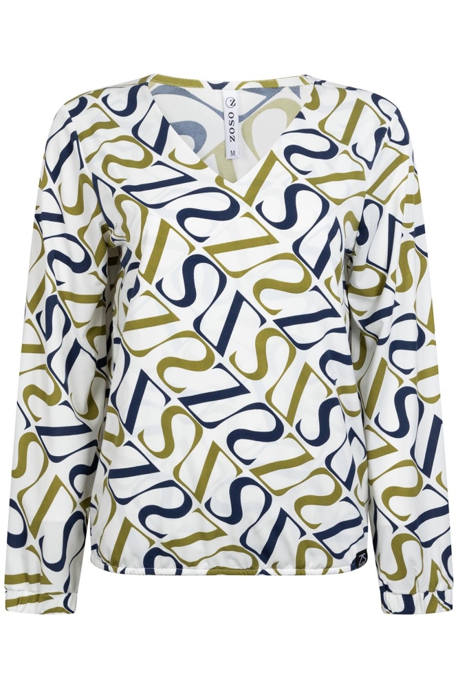 SIMONE SPLENDOUR PRINTED SHIRT 234 0005 0074 OFF WHITE OLIVE
