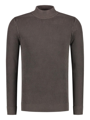 Purewhite Trui JAQUARD WASHED MOCKNECK 23030816 49 BROWN