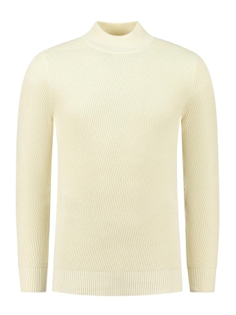 Purewhite Trui JAQUARD WASHED MOCKNECK 23030816 54 ECRU