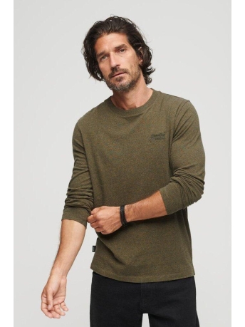 Superdry T-shirt VINTAGE LOGO EMB L S TOP M6010550A OLIVE FLECK MARL