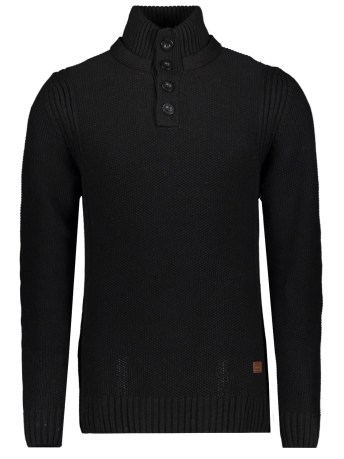Twinlife Trui PULLOVER HALF BUTTON TW34405 900 BLACK