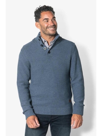 Twinlife Trui PULLOVER HALF BUTTON TW34405 565 DRESS BLUES