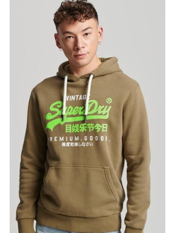 Superdry Trui VINTAGE VL PREM GOOD OD HOOD M2012985A 9RG GOTHIC OLIVE GREEN